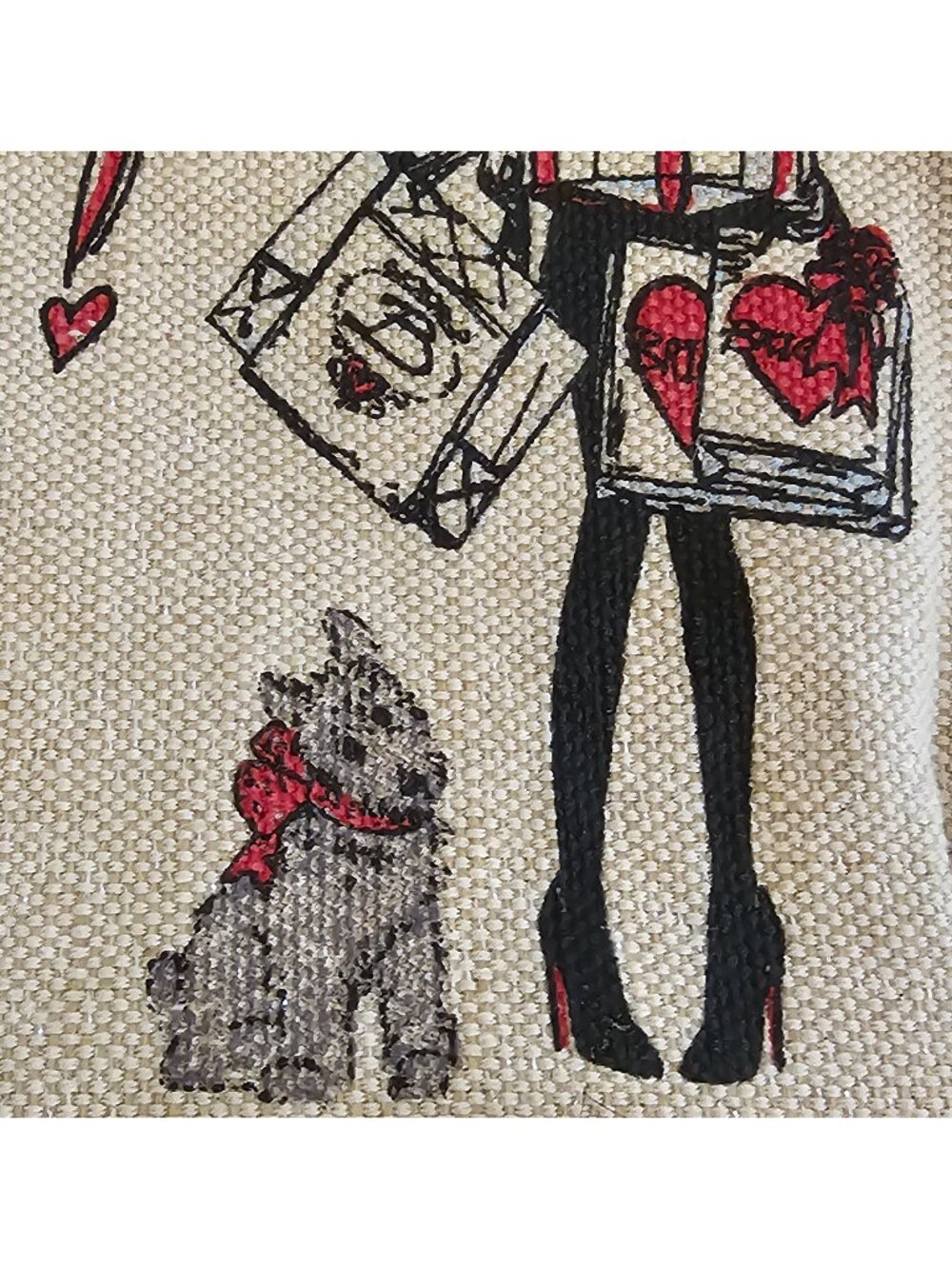 Brighton Scotty Canvas Shopping Adorable Shoulder Bag Hearts Dogs